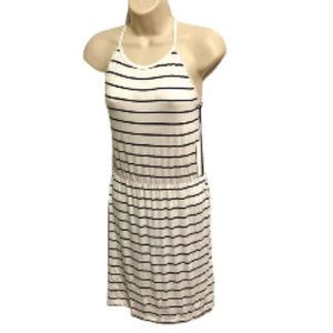 Romper Dress Blue White Stripes Nautical Summer by EMME JORDON Womens Small